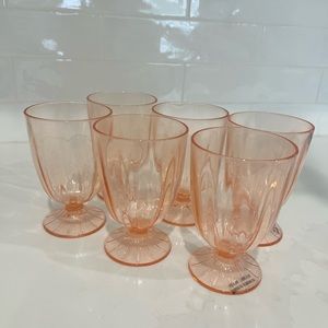 Anthropologie fluted acrylic drinking glasses - blush, set of 6